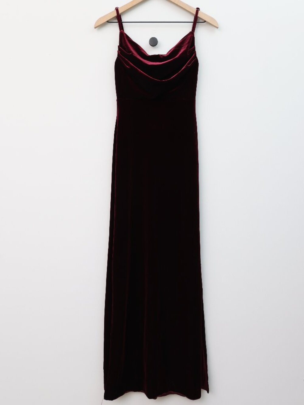 Revelry Skye Velvet Cowl Neck Maxi Formal Dress Burgundy Size 0 - Picture 2 of 4